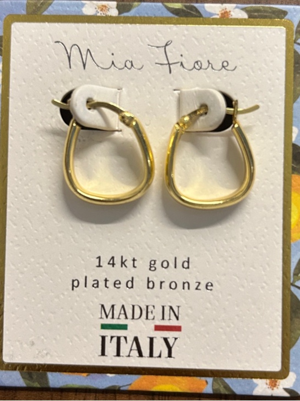 Mia Fiore 14kt Gold Plated Bronze Small Hoop Earrings